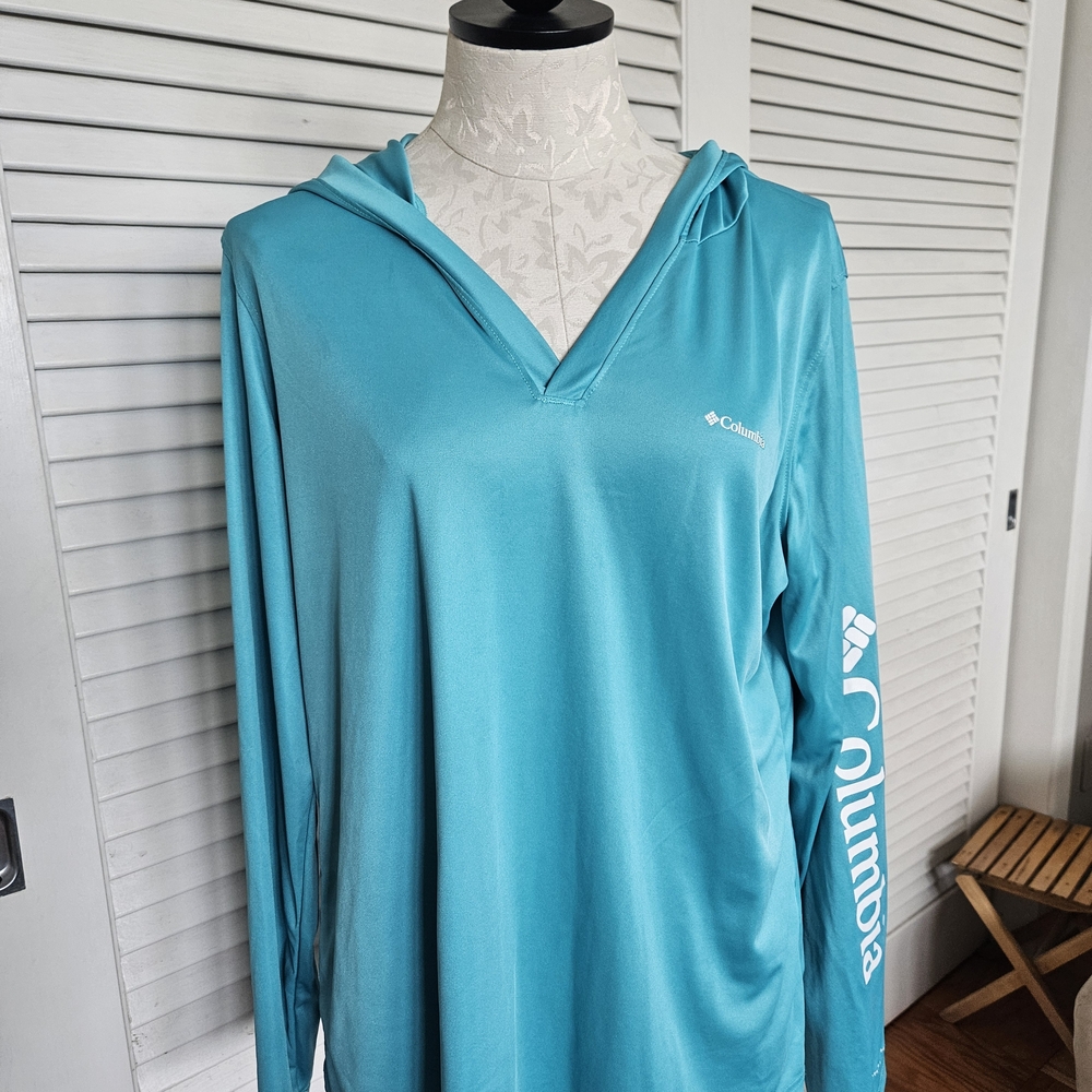 Columbia Aqua Blue Long Sleeve Pullover XXL